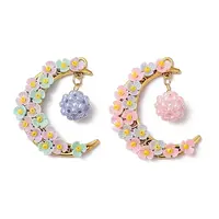 2Pcs Glass Seed Beaded Pendants