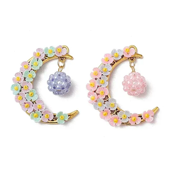 2Pcs Glass Seed Beaded Pendants