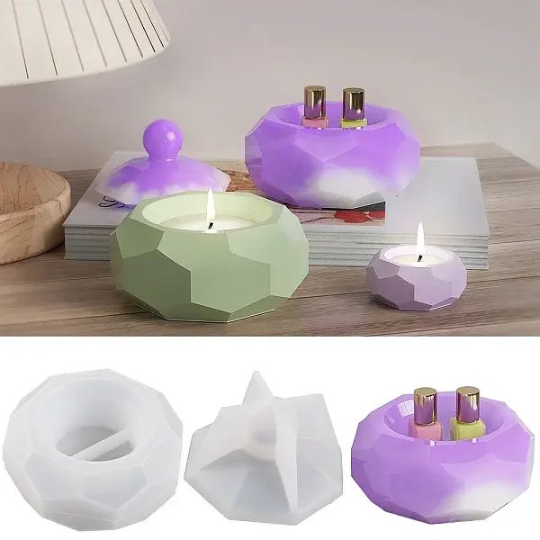 Faceted Hexagon DIY Silicone Candle Cup Molds