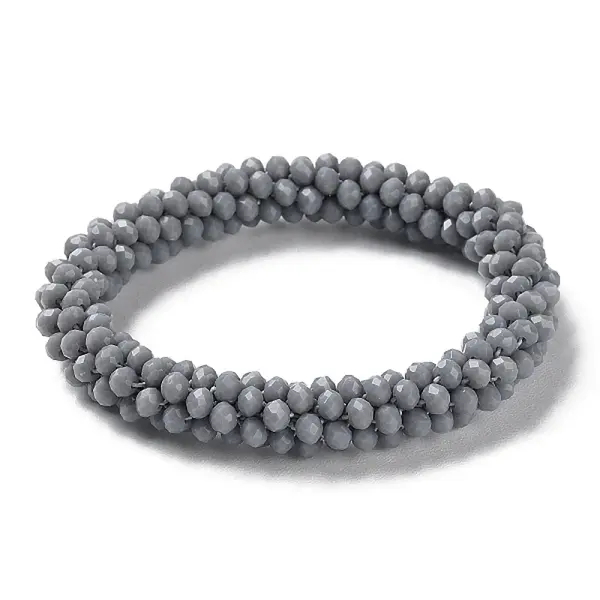 Crochet Glass Beads Braided Stretch Bracelet