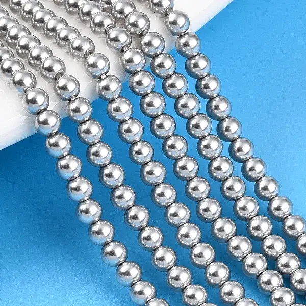 Baking Painted Pearlized Glass Pearl Bead Strands