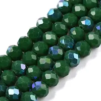 Electroplate Opaque Solid Color Glass Beads Strands