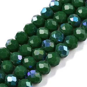 Electroplate Opaque Solid Color Glass Beads Strands