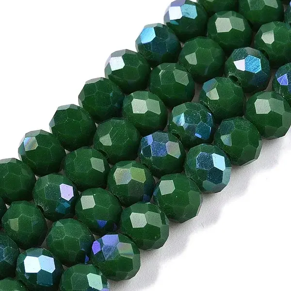 Electroplate Opaque Solid Color Glass Beads Strands