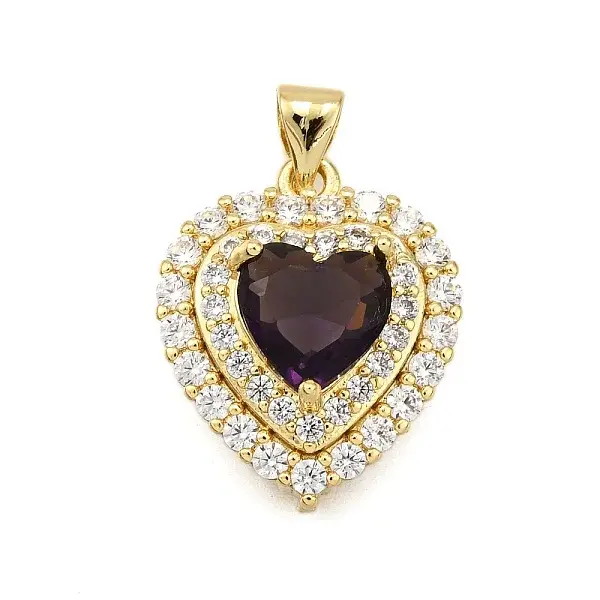 Brass Micro Pave Cubic Zirconia Pendants