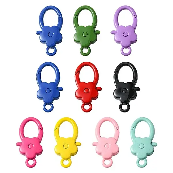 10Pcs Spray Painted Alloy Lobster Claw Clasps