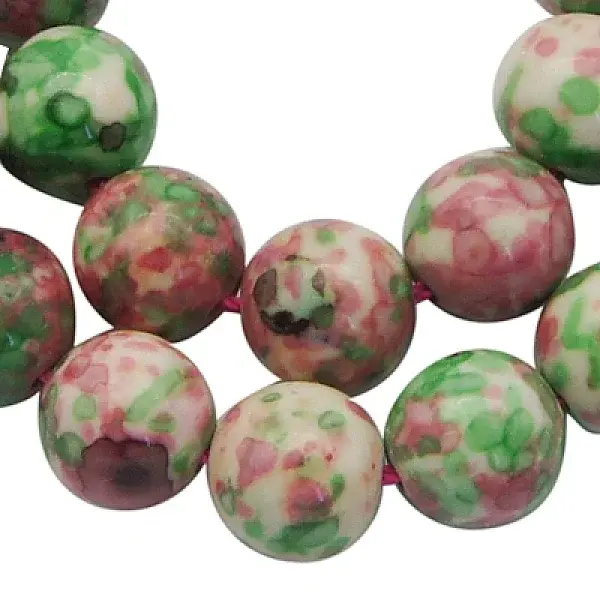 Synthetic Ocean White Jade(Rain Flower Stone) Beads Strands