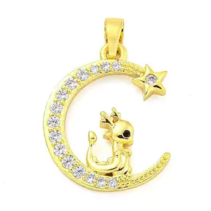 Brass Micro Pave Clear Cubic Zirconia Pendants