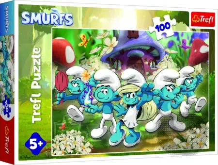 Trefl Puzzle 100 Zoznámte sa so Šmolkami - puzzle z kategorie 60 - 300 dílků