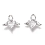 Brass Micro Pave Clear Cubic Zirconia Charms
