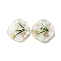 Inner Dried Flower Transparent Resin Pendants
