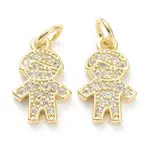 Brass Micro Pave Clear Cubic Zirconia Pendants