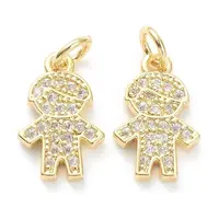 Brass Micro Pave Clear Cubic Zirconia Pendants