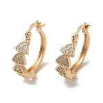 Brass Micro Pave Cubic Zirconia Hoop Earrings