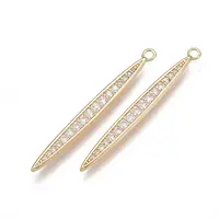 Brass Micro Pave Cubic Zirconia Pendants