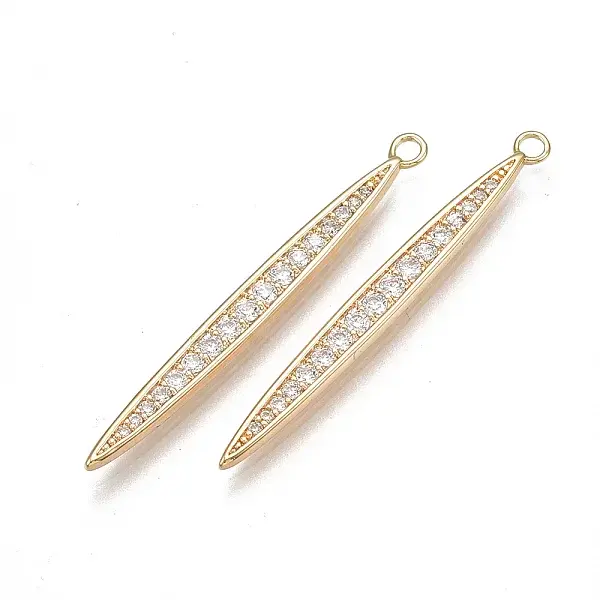 Brass Micro Pave Cubic Zirconia Pendants