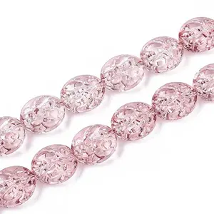 Baking Paint Transparent Glass Beads Strands