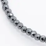 Non-magnetic Synthetic Hematite Faceted Round Beads Strands