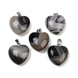 Dyed Natural Banded Agate Pendants