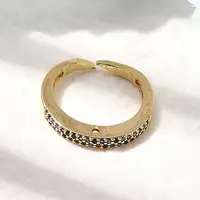 Brass Micro Pave Cubic Zirconia Finger Rings