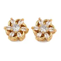 Brass Micro Pave Cubic Zirconia Beads