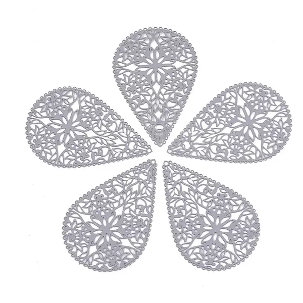 430 Stainless Steel Filigree Pendants