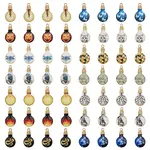 56Pcs 14 Styles Printed Alloy Enamel Pendants