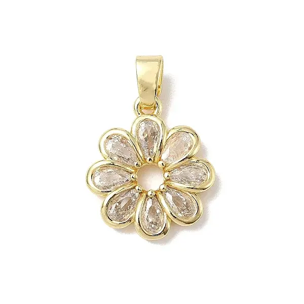 Brass Micro Pave Cubic Zirconia Pendants