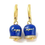 Bell Brass & Enamel Hoop Earrings for Women