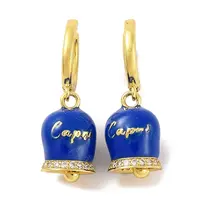 Bell Brass & Enamel Hoop Earrings for Women