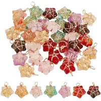 42Pcs 7 Colors Glass Pendant