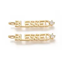 Brass Micro Pave Clear Cubic Zirconia Pendants