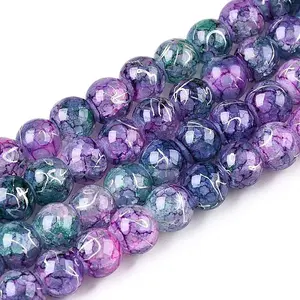 Drawbench Crackle Glass Beads Strands