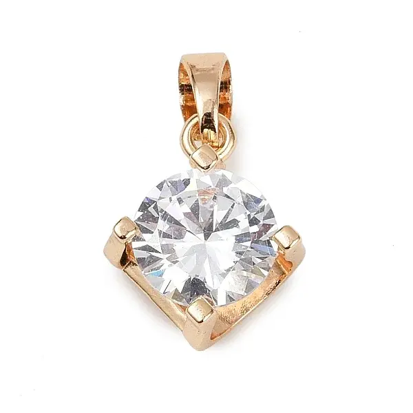 Brass Micro Pave Cubic Zirconia Pendants