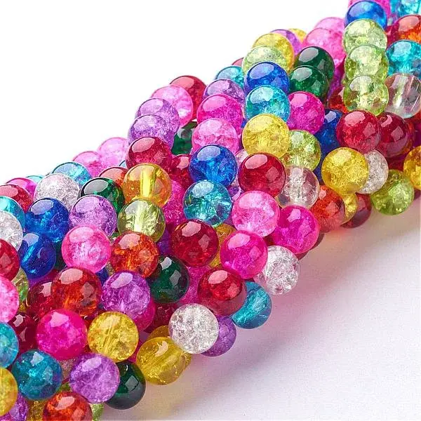 Crackle Glass Beads Strands