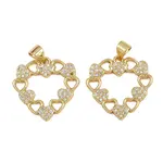 Brass Micro Pave Cubic Zirconia Pendants