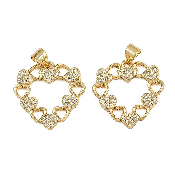 Brass Micro Pave Cubic Zirconia Pendants