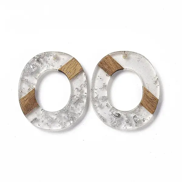 Transparent Resin & Walnut Wood Pendants