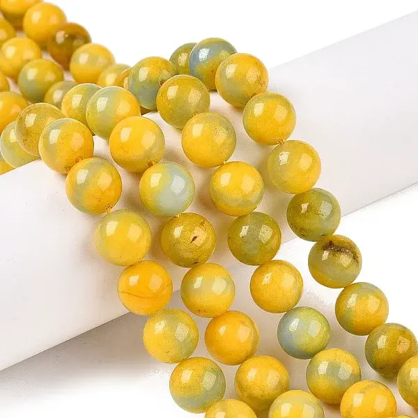 Dyed Natural White Jade Beads Strands