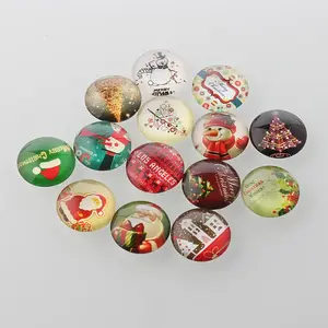 Christmas Ornaments Half Round/Dome Christmas Photo Glass Cabochons