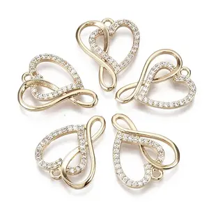 Brass Micro Pave Cubic Zirconia Pendants