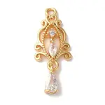 Brass Micro Pave Clear Cubic Zirconia Pendants