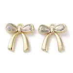 Brass Micro Pave Clear Cubic Zirconia Charms