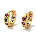 Rack Plating Brass Micro Pave Cubic Zirconia Hoop Earrings