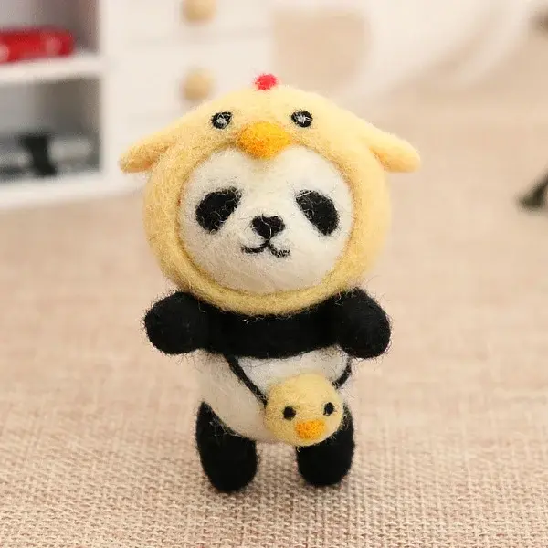 Panda Wool Felt Needle Felting Kit with Instructions