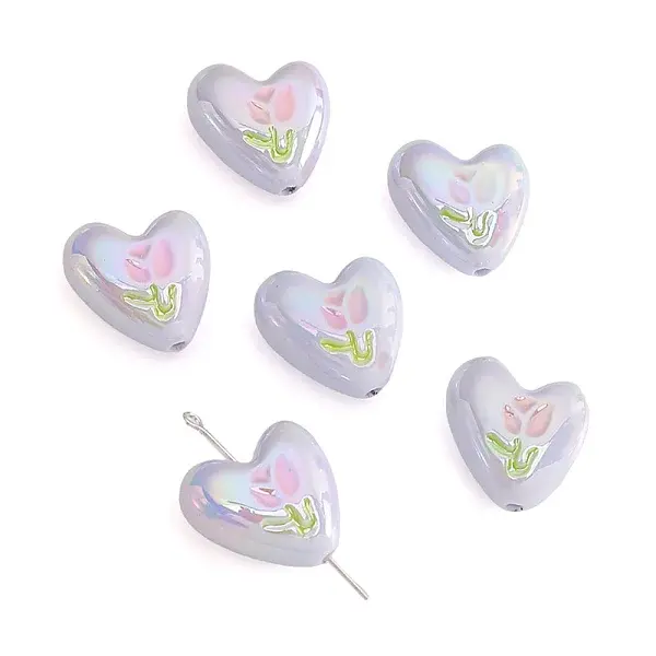 2Pcs UV Platings Acrylic Beads