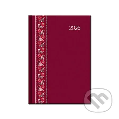 Denný diár FOLK 2026 (červený) (12-mesačný, A5)