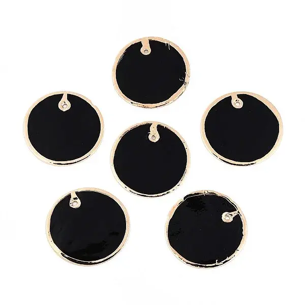 Spray Painted Natural Capiz Shell Pendants