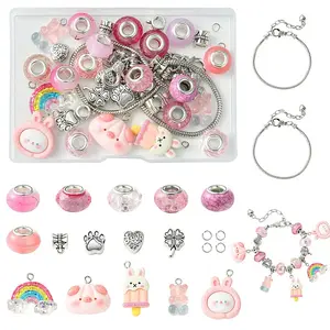 DIY Cartoon Resin & Alloy European Beads Bracelets Making Kits