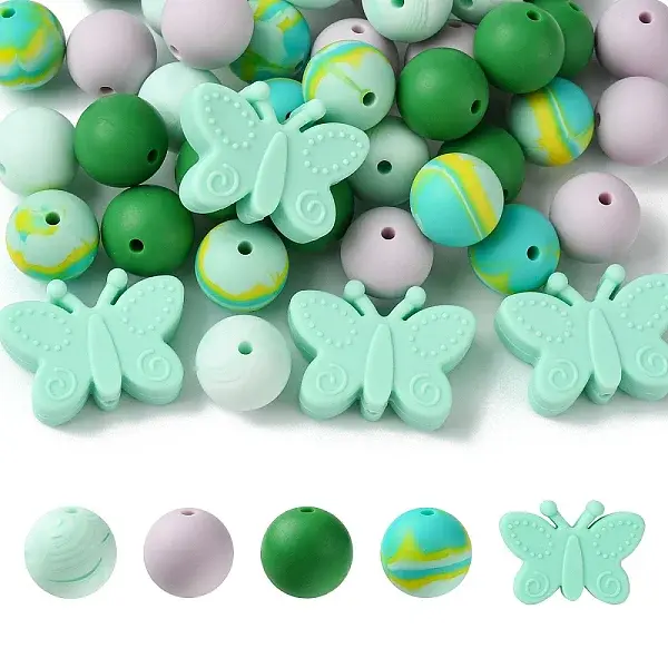Round & Butterfly Silicone Focal Beads